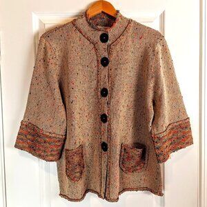 Ball of Cotton Handloomed Linen Cardigan Sweater NWT